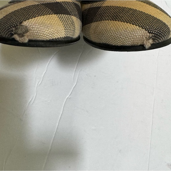 Burberry Adelle Nova Check Ballet Flats Shoes Leather Girls Cotton Logo Plaid 12 - Picture 9 of 16